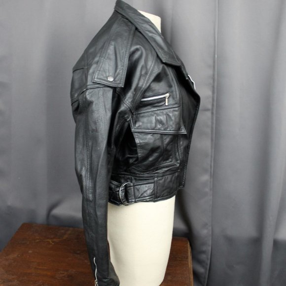 Vtg Genuine Leather Mot-Bomber Style Jacket 8 - Picture 9 of 10